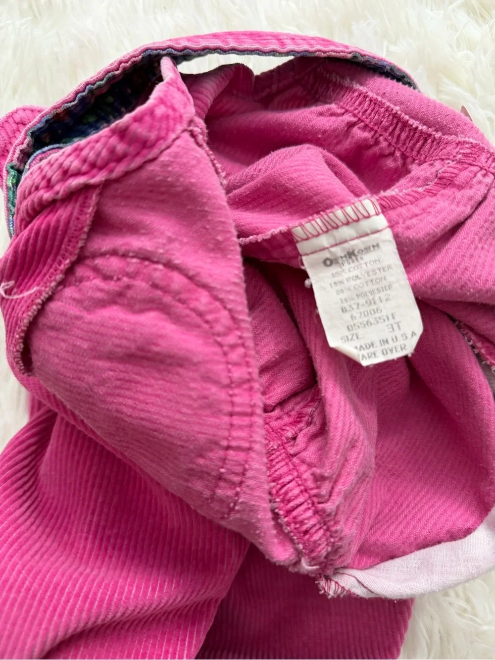 Vintage OshKosh B'gosh Hot Pink Corduroy